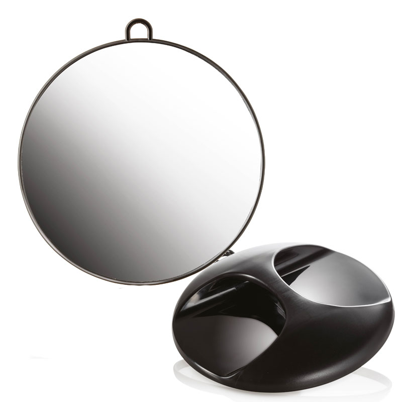 Miroir coiffure rond poign�e 29cm